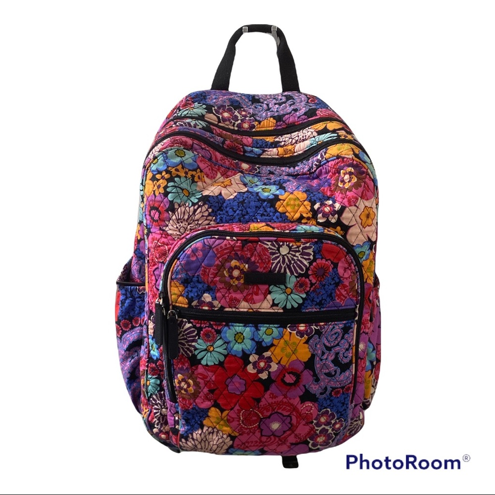 Vera Bradley multi colored floral backpack and computer bag set.